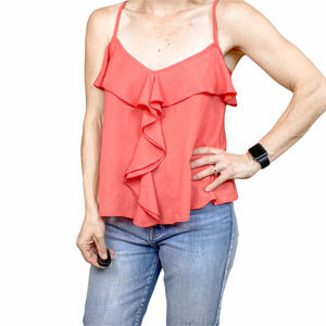Living Doll Ruffle Spaghetti Strap Top Size Medium